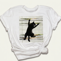 Cat on Blinds Graphic Tee | Funny Cat