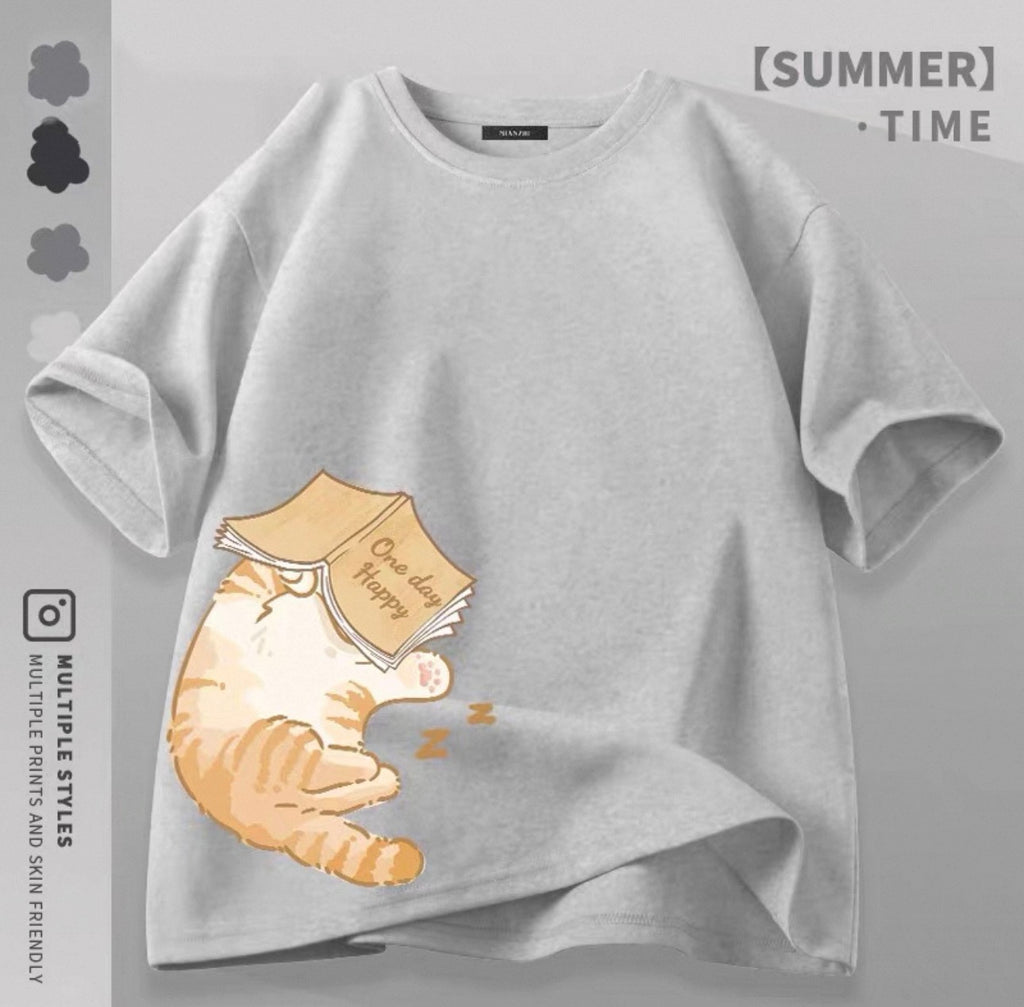 T-shirts mignons pour femmes avec motif de chat Canada | T-shirts kawaii en mélange de coton