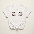 Closed Eyes Pink Metallic Eyeshadow Tee | Lash & Beauty