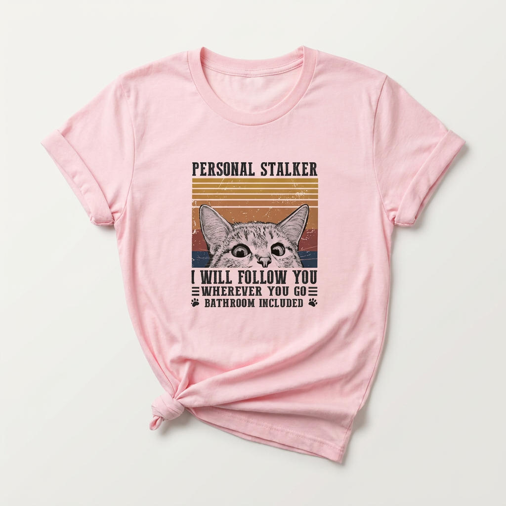 Personal Stalker Graphic Tee | Funny Cat
