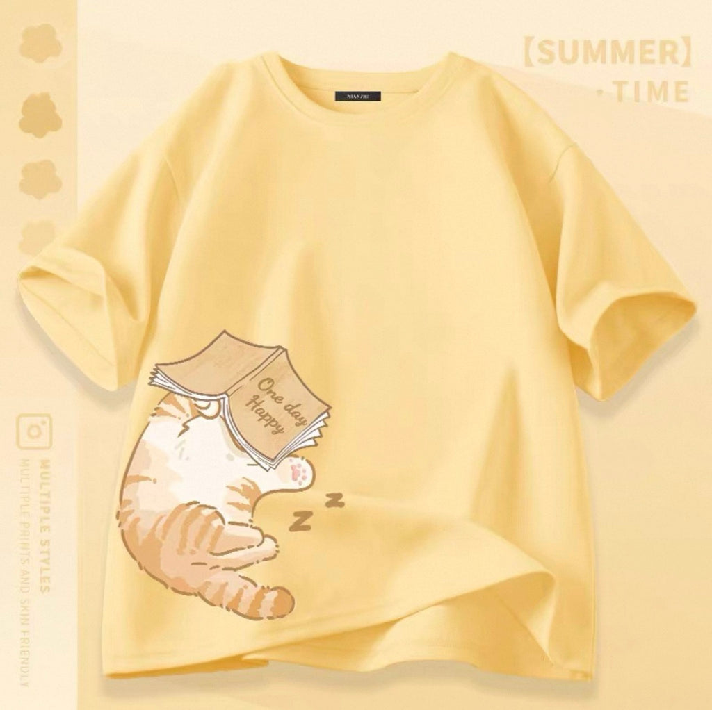 T-shirts mignons pour femmes avec motif de chat Canada | T-shirts kawaii en mélange de coton