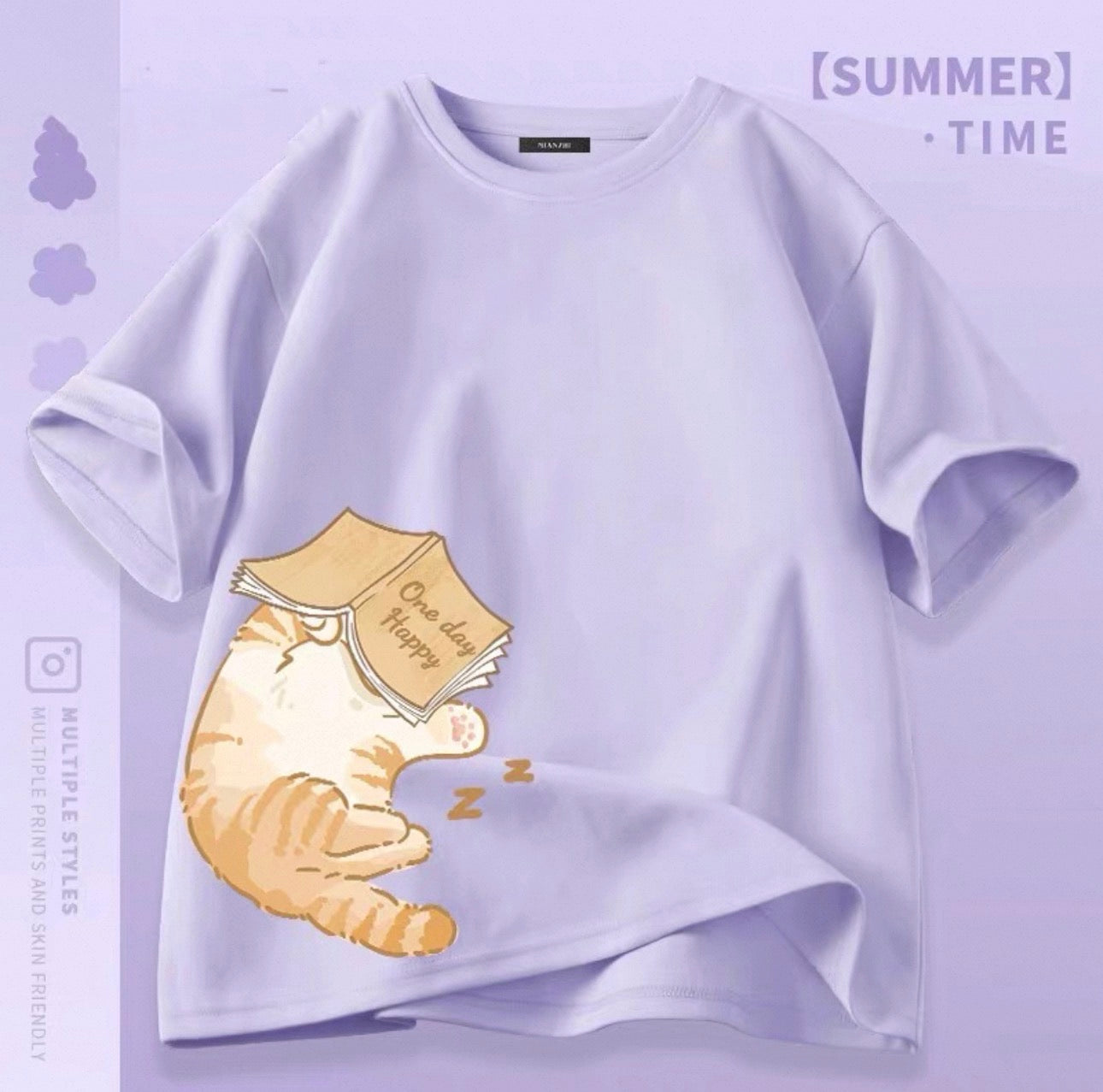 T-shirts mignons pour femmes avec motif de chat Canada | T-shirts kawaii en mélange de coton