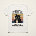 Coffee Moment Cat Graphic Tee | Funny Cat