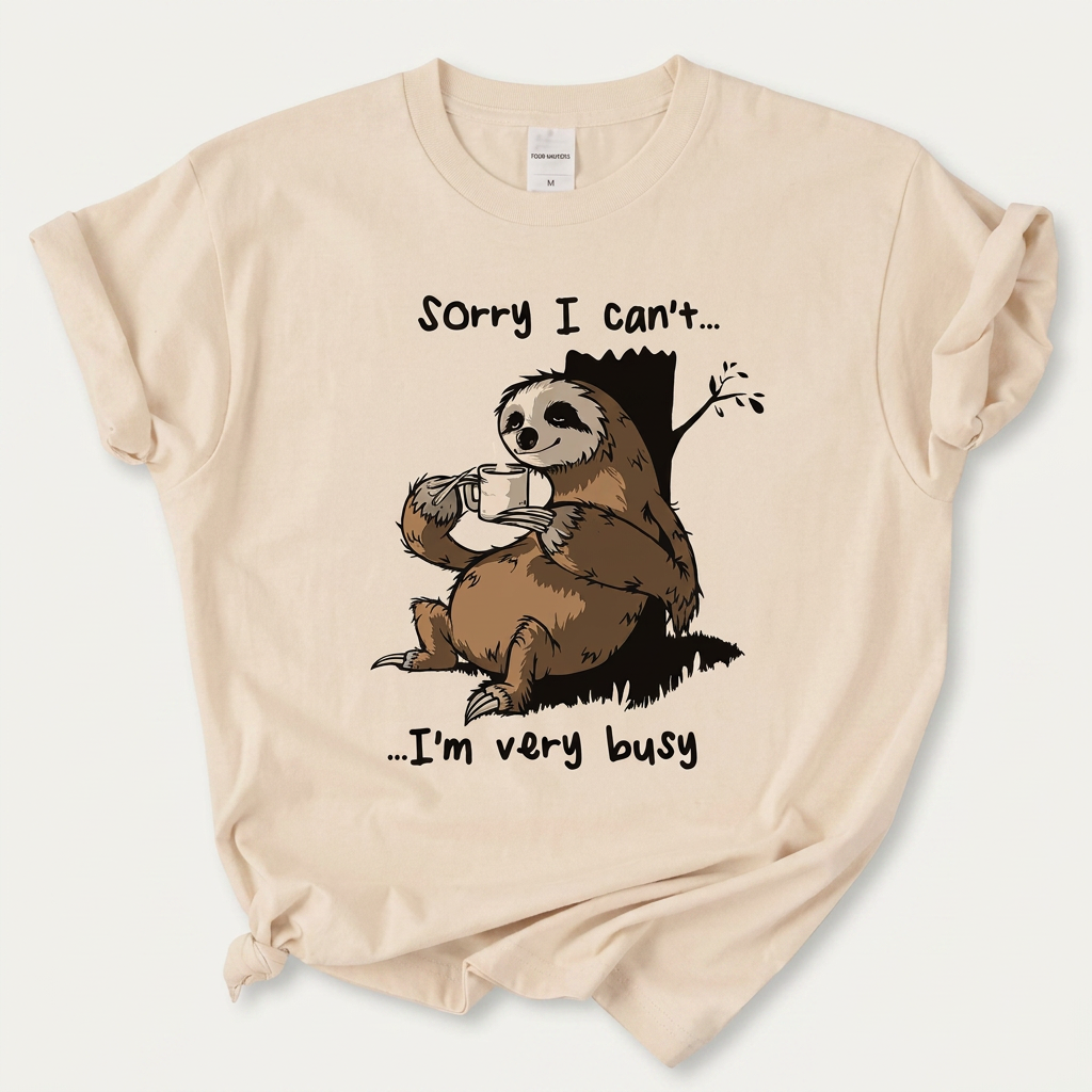 Sorry I Can't I'm Very Busy Tee | Sloth