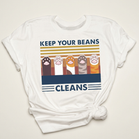 Keep Your Beans Clean Graphic Tee | Funny Cat