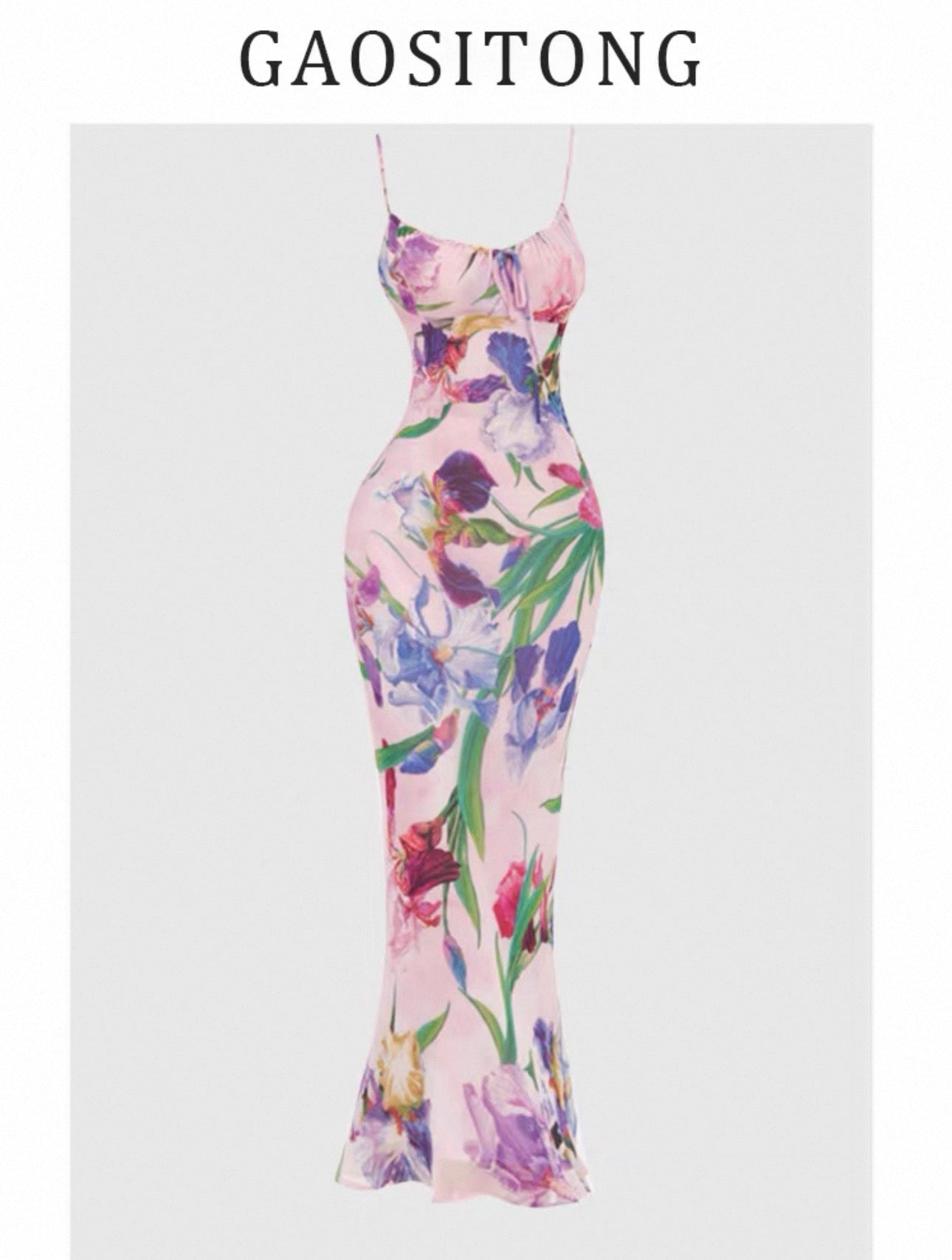 Women's Pink Floral Bodycon Maxi Dress Canada | Parcel Theory