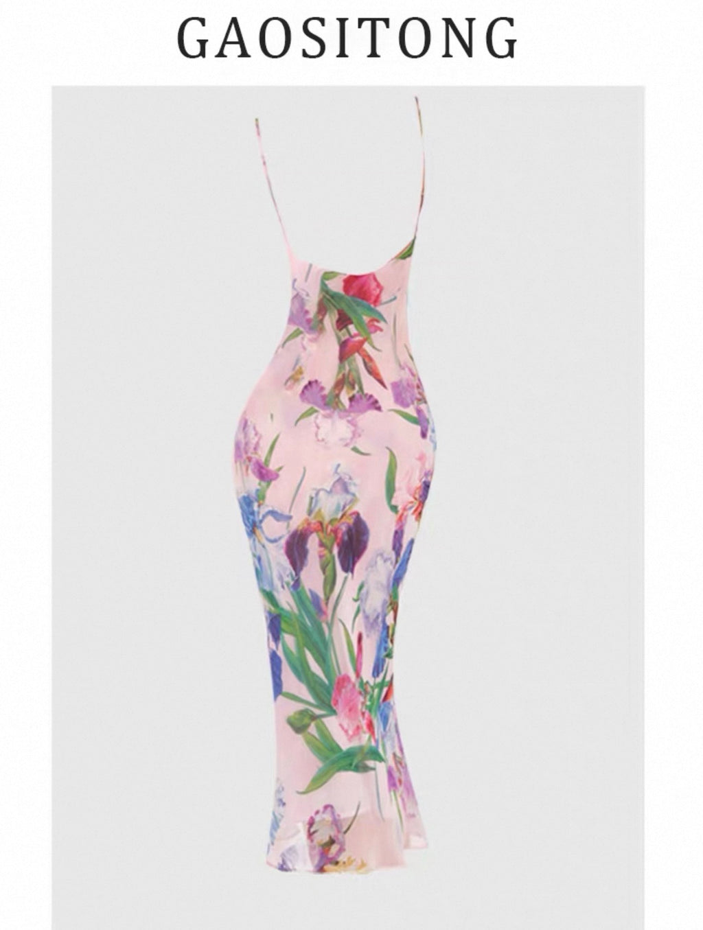 Robe longue moulante fleurie rose pour femme Canada | Parcel Theory