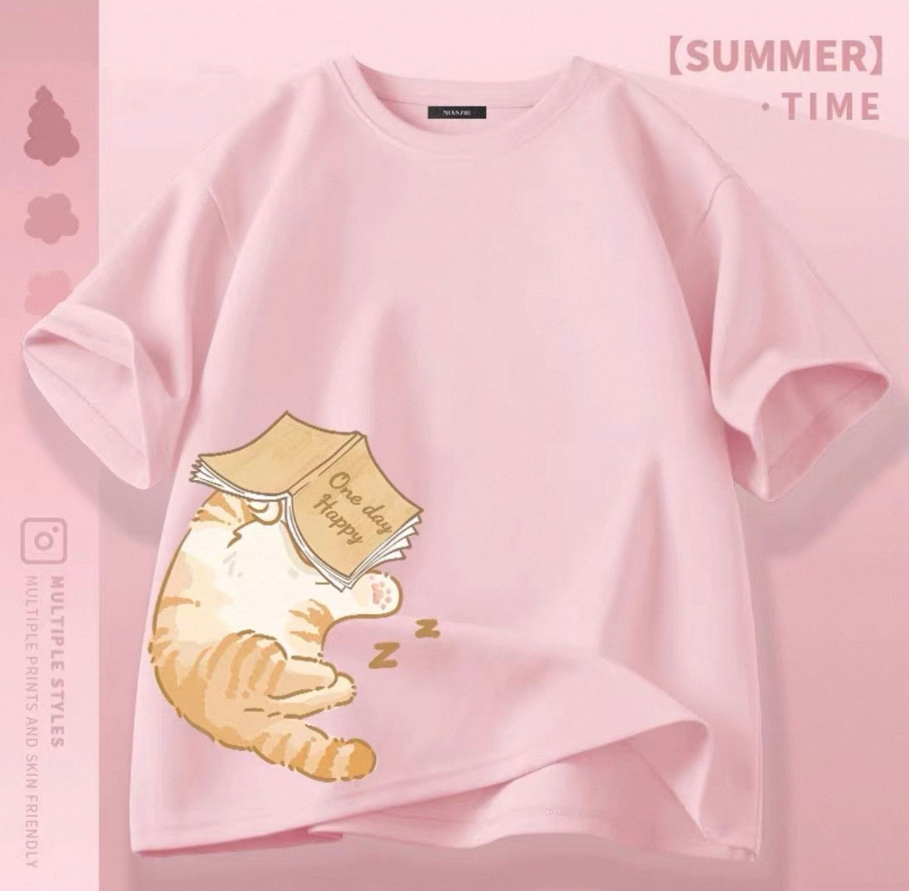 T-shirts mignons pour femmes avec motif de chat Canada | T-shirts kawaii en mélange de coton