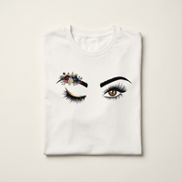 Wink with Gold Eyeliner Flowers Tee | Lash & Beauty