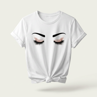 Closed Eyes Pink Eyeshadow Graphic Tee | Lash & Beauty