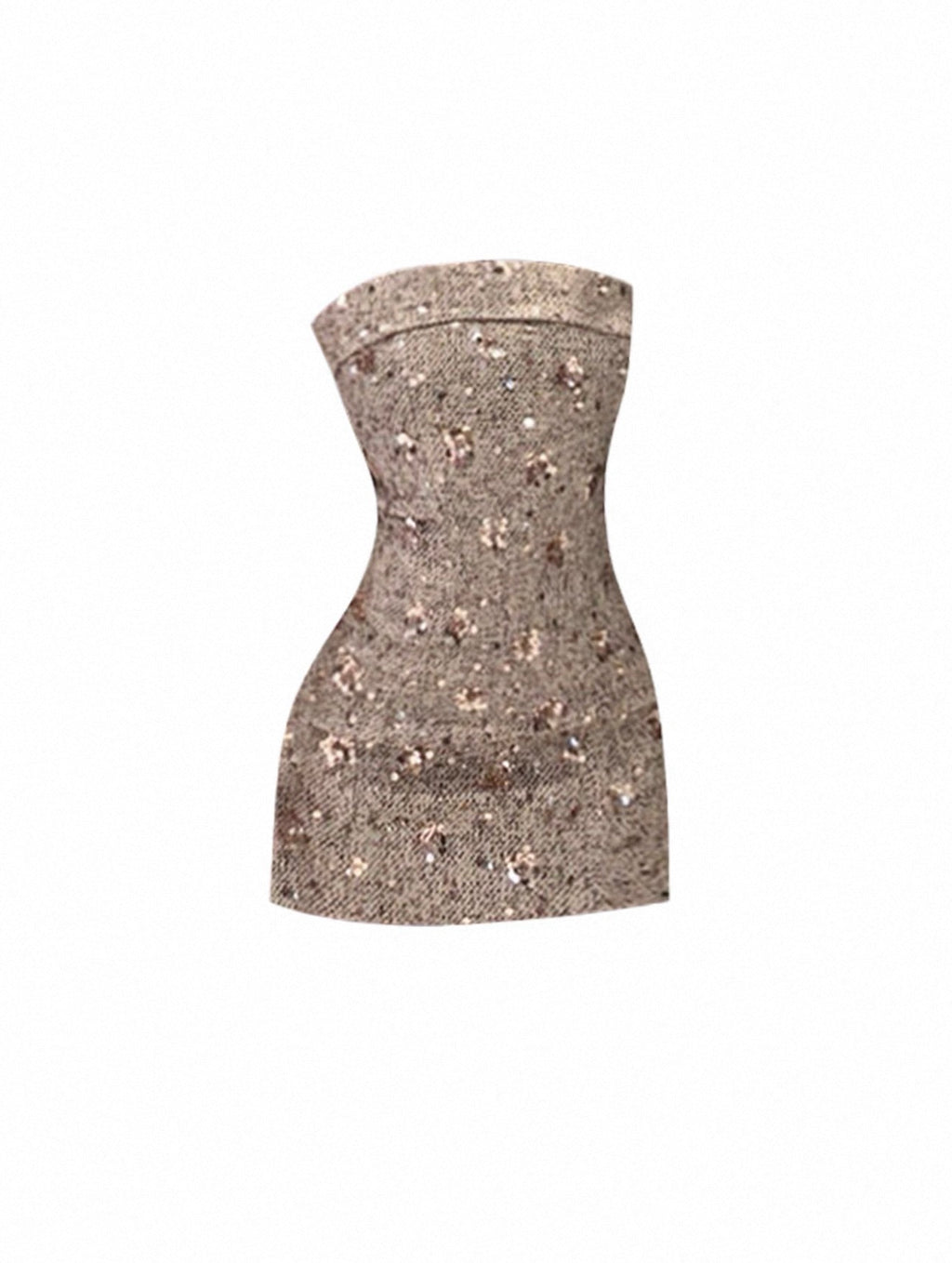 Elegant Little Strapless Dress with Sequins for Women, Slim Fit, Bodycon Dress