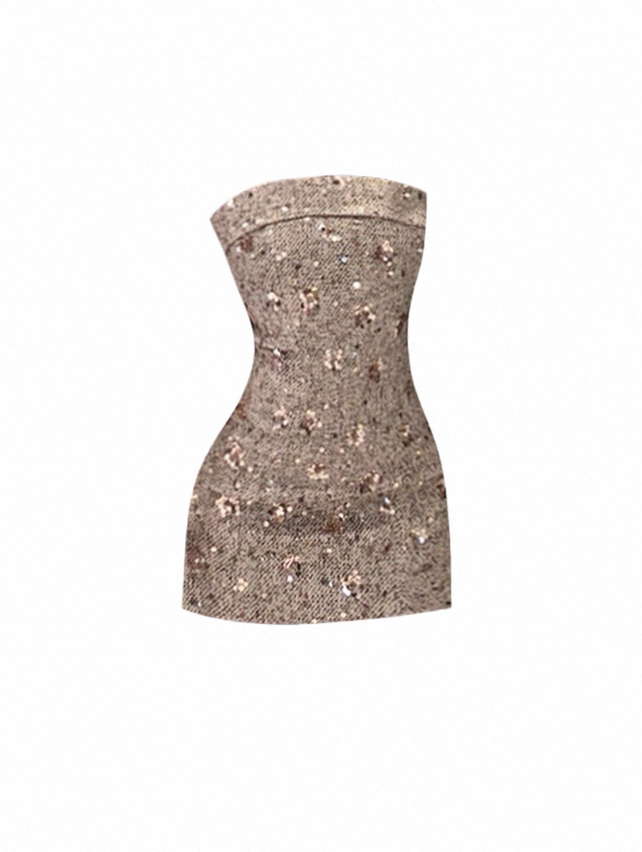 Elegant Little Strapless Dress with Sequins for Women, Slim Fit, Bodycon Dress