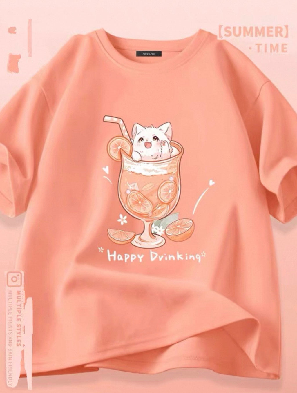 T-shirts mignons pour femmes avec motif de chat Canada | T-shirts kawaii en mélange de coton