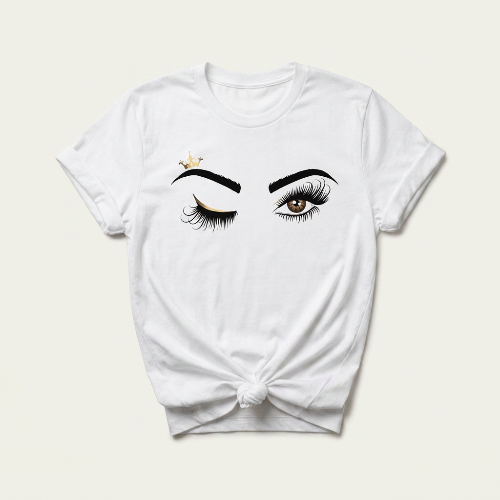 Wink with Small Crown Tee | Lash & Beauty