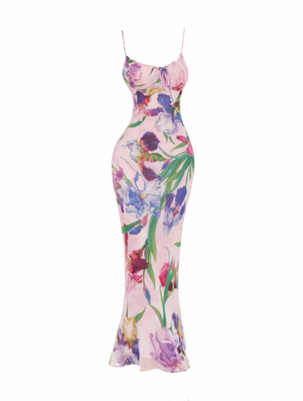 Robe longue moulante fleurie rose pour femme Canada | Parcel Theory