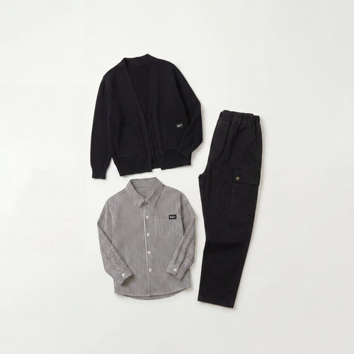 Ensemble cardigan noir et pantalon cargo pour garçons Canada | Parcel Theory