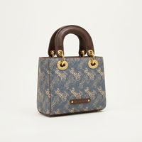 Designer Denim Carriage Pattern Mini Handbag | Canada