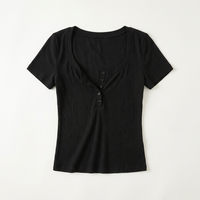 Débardeur court décolleté en V plongeant pour femme Canada | T-shirts ajustés à manches courtes