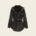 Veste-chemise ceinturée en denim à col montant pour femme | Canada