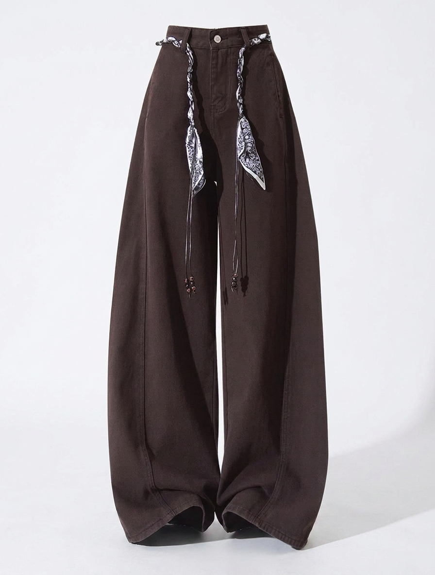 Jeans taille haute à jambe large marron pour femme Canada | Parcel Theory