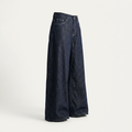 Jean large taille haute délavé foncé pour femme | Canada