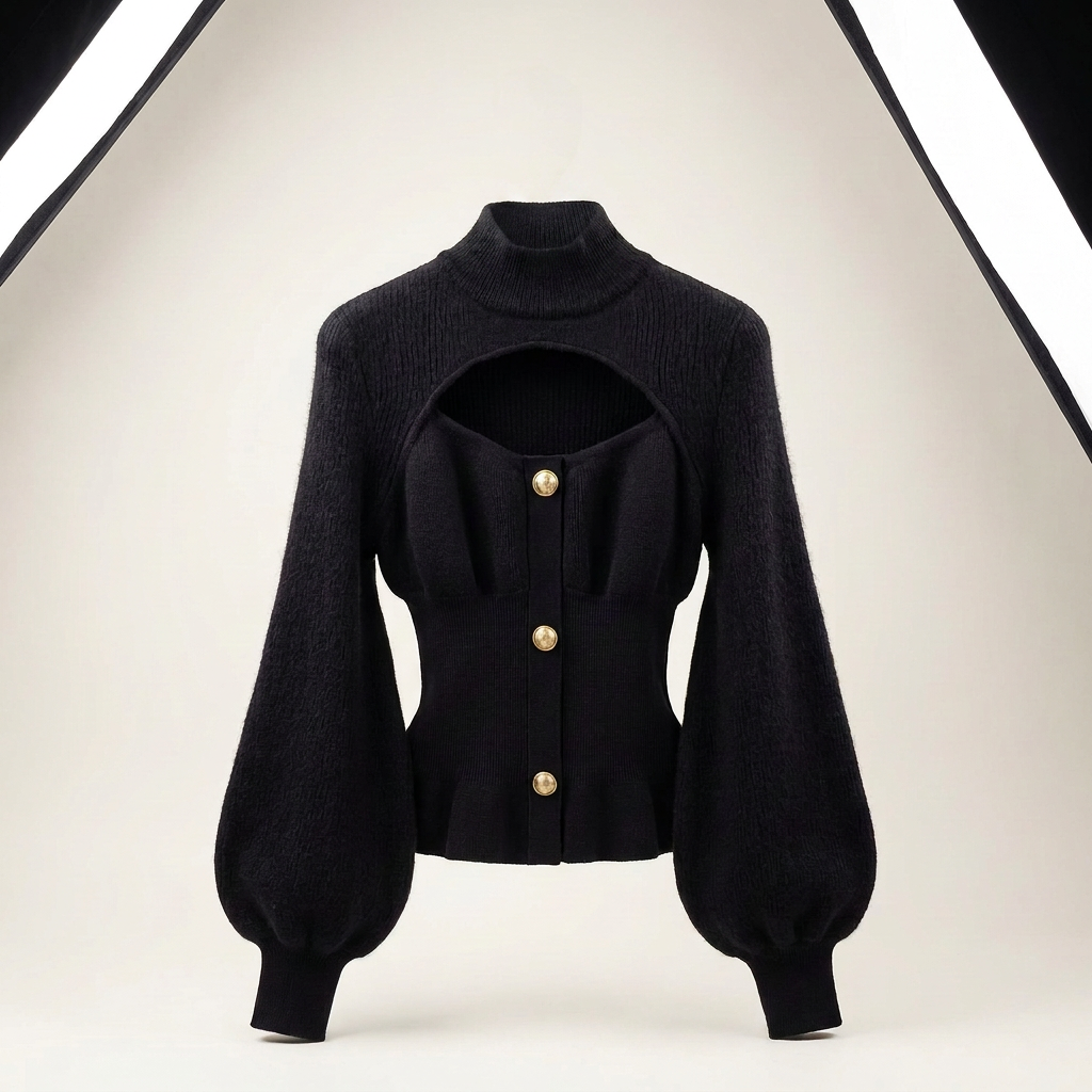 Women's Red Turtleneck Knit Cardigan Canada | Parcel Theory