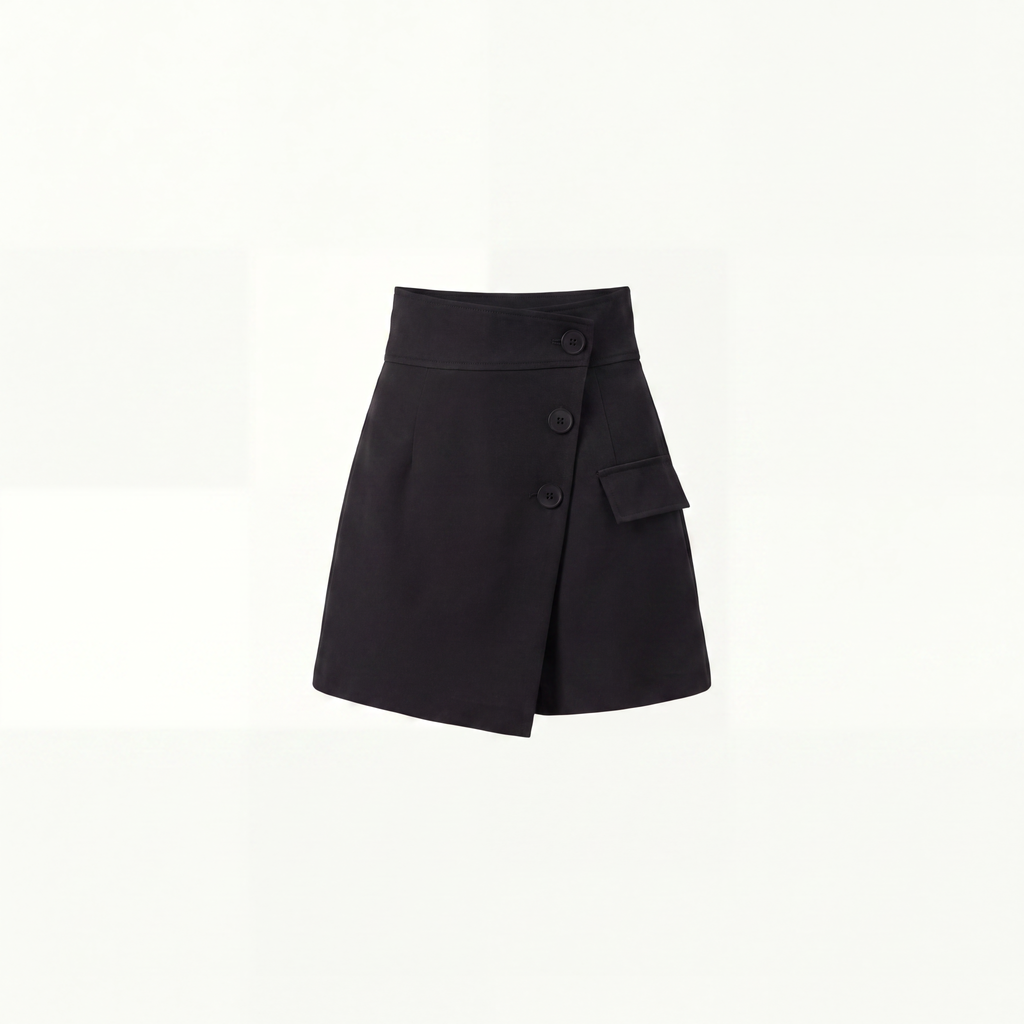 Jupe-short asymétrique boutonnée taille haute pour femme | Magasinez au Canada