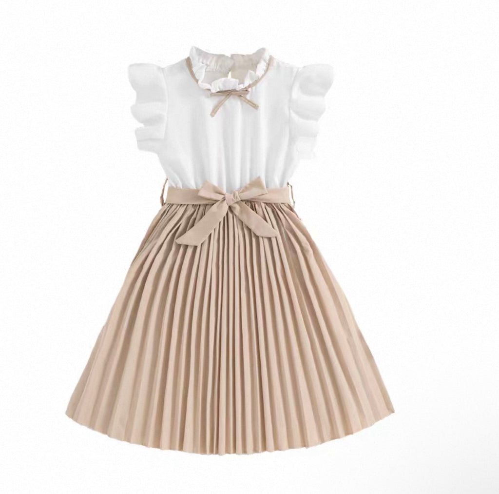 Robe plissée à manches festonnées pour filles | Canada