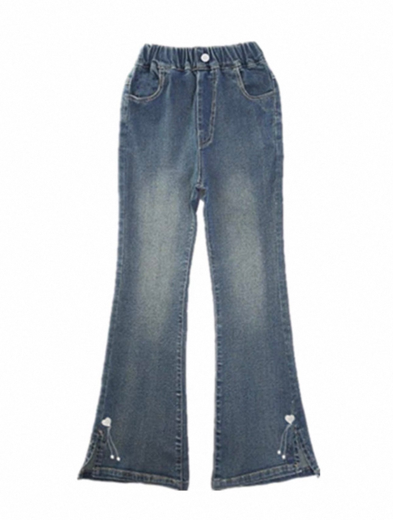 Pair of blue jeans on a white background