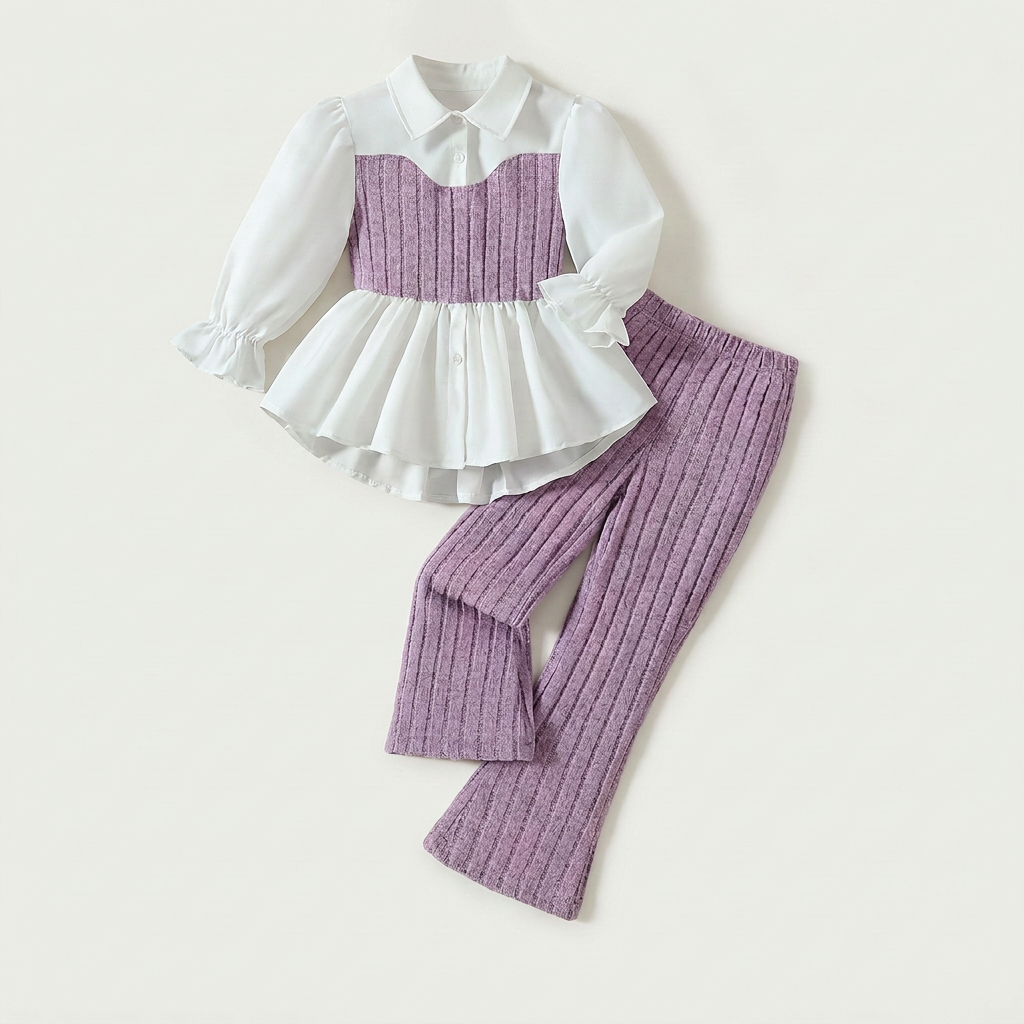Girls Collared Shirt & Flare Pants Set | Canada