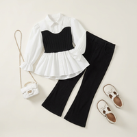 Ensemble chemise à col et pantalon évasé pour filles | Canada