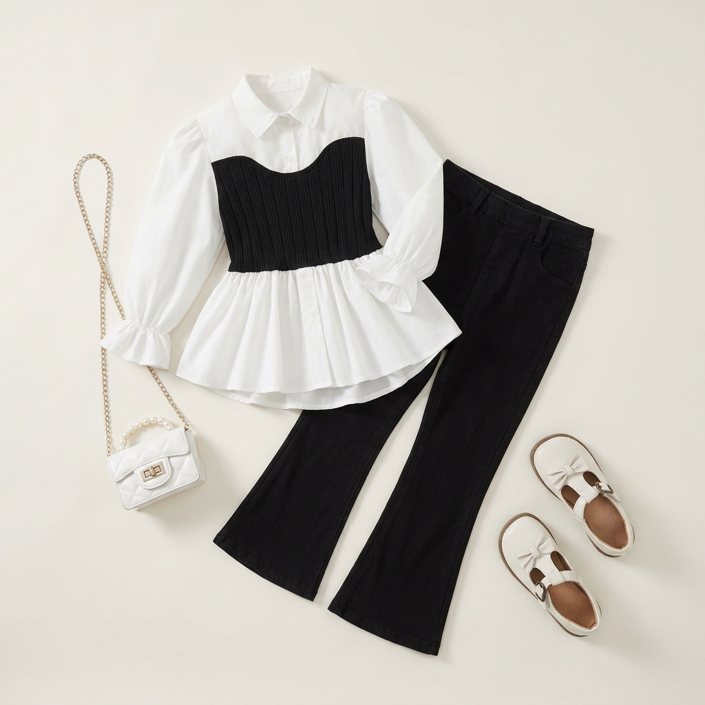 Girls Collared Shirt & Flare Pants Set | Canada