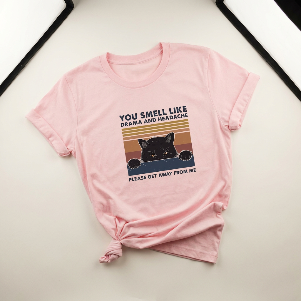 Drama and Headache Graphic Tee | Funny Cat