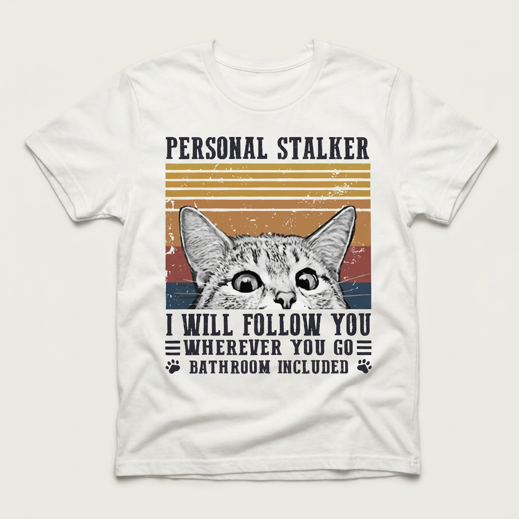Personal Stalker Graphic Tee | Funny Cat