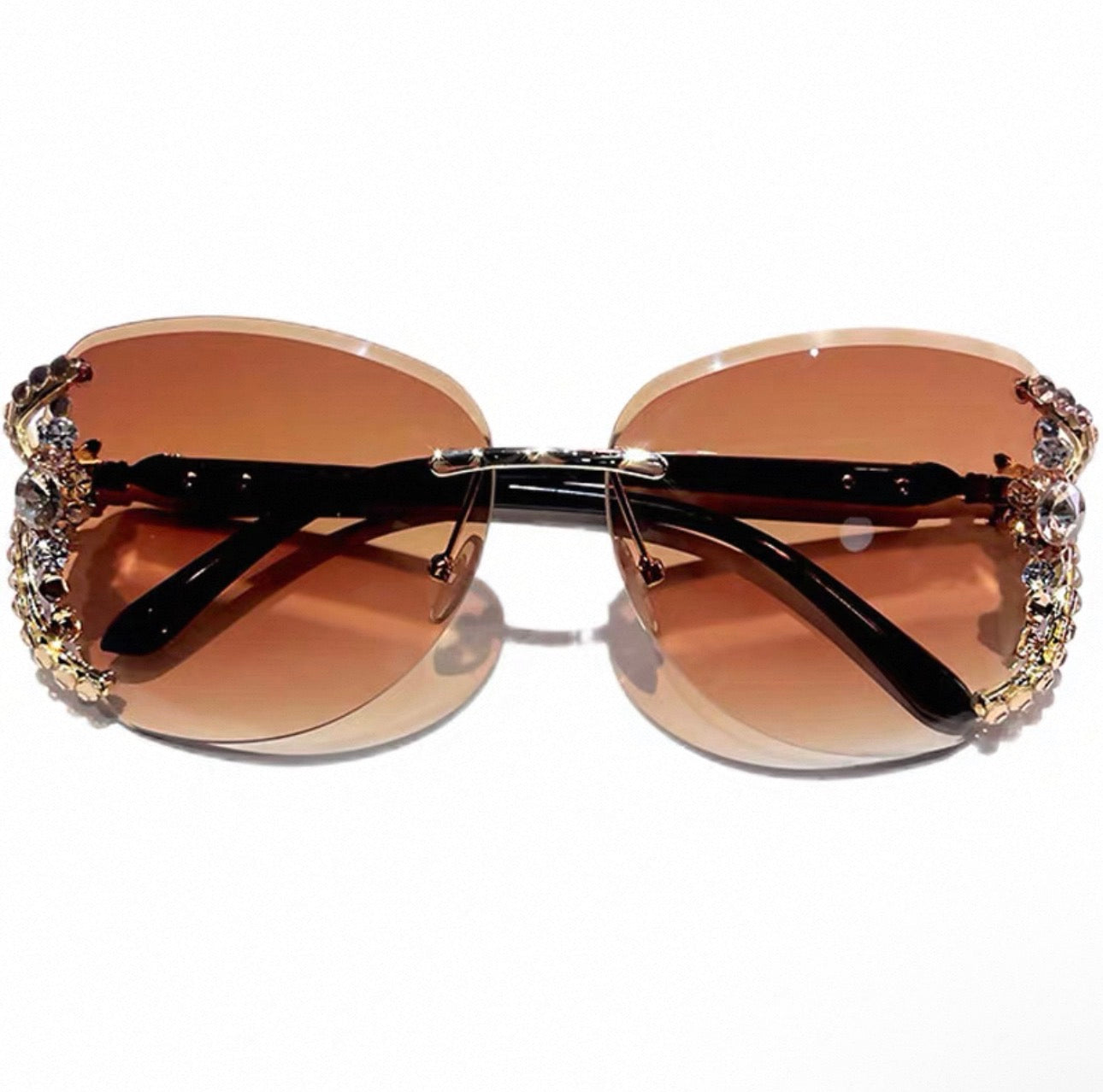 New Style Sunglasses for Women, Sun Protection, UV Protection, High-End Street Style Sunglasses, Slimming, Fashionable and Trendy - brown/gold