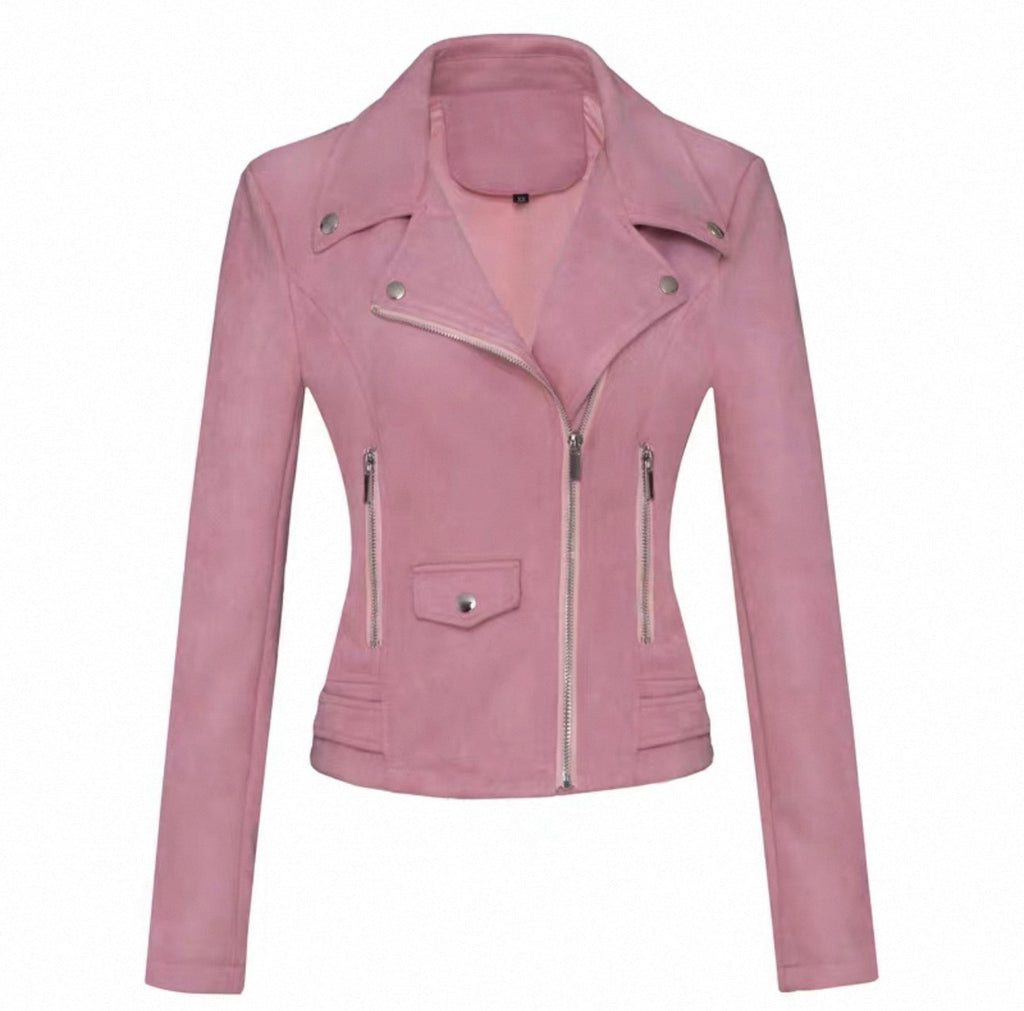 Veste de motard en daim pour femme Canada | Coupe slim style motard