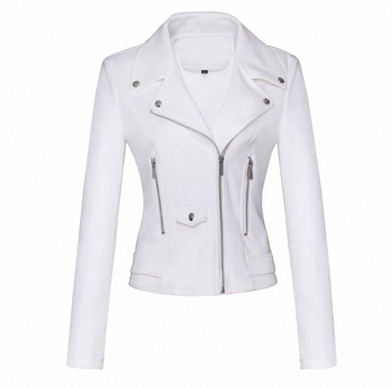 White leather jacket on a white background