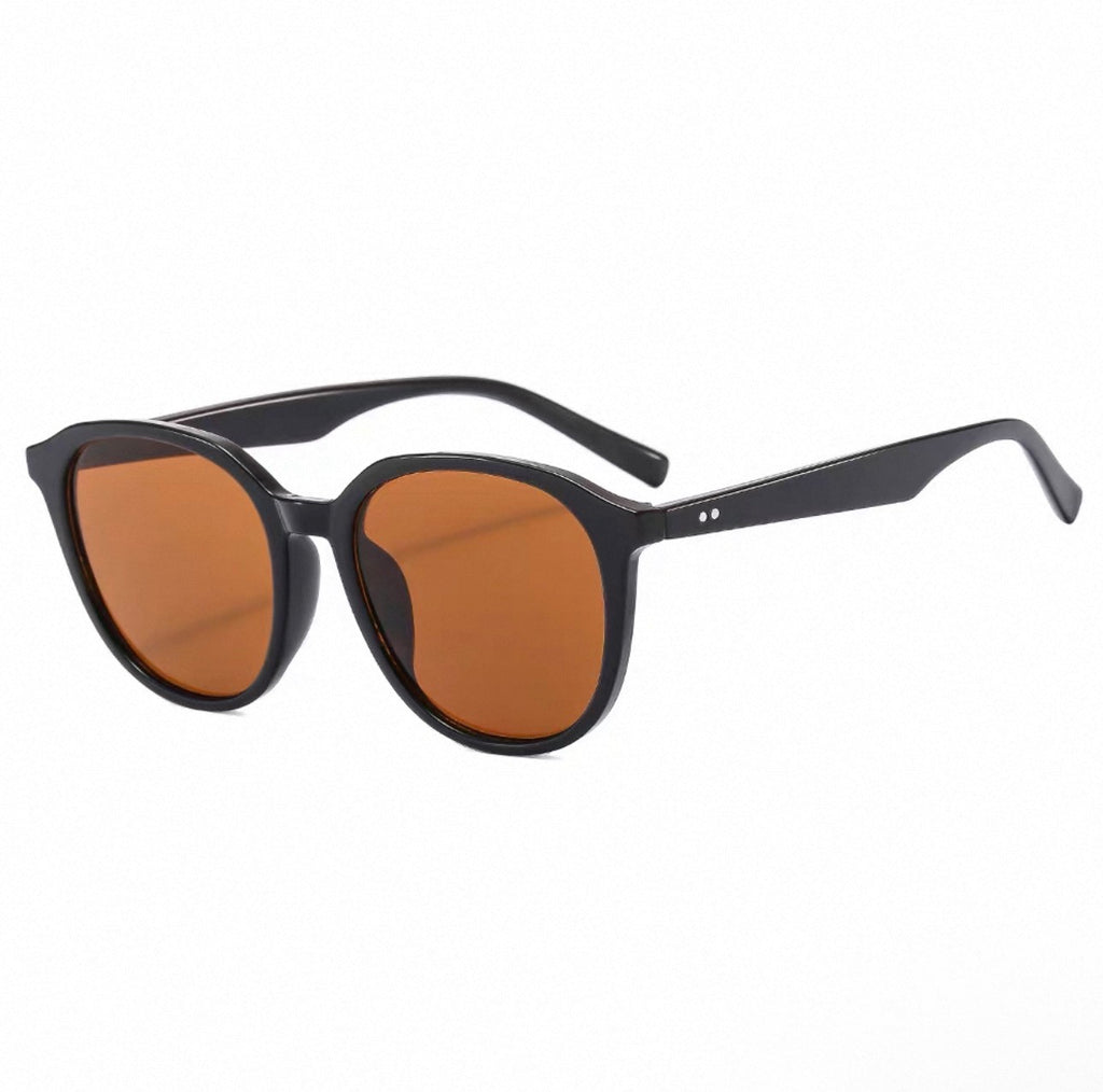 Sunglasses for Women, UV Protection, Suitable for Square and Round Faces, White Frame, High-End Glasses - black with brown lenses