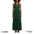 French-Style High-End Lace-Up Halter Neck Dress for Women, Sexy Backless Vacation Long Dress